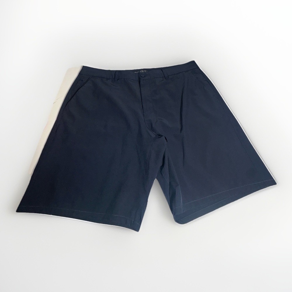 HANG TEN, MEN'S BLUE POLY BL FLAT FRONT TIE WAIST SURF SHORTS, SIZE 40